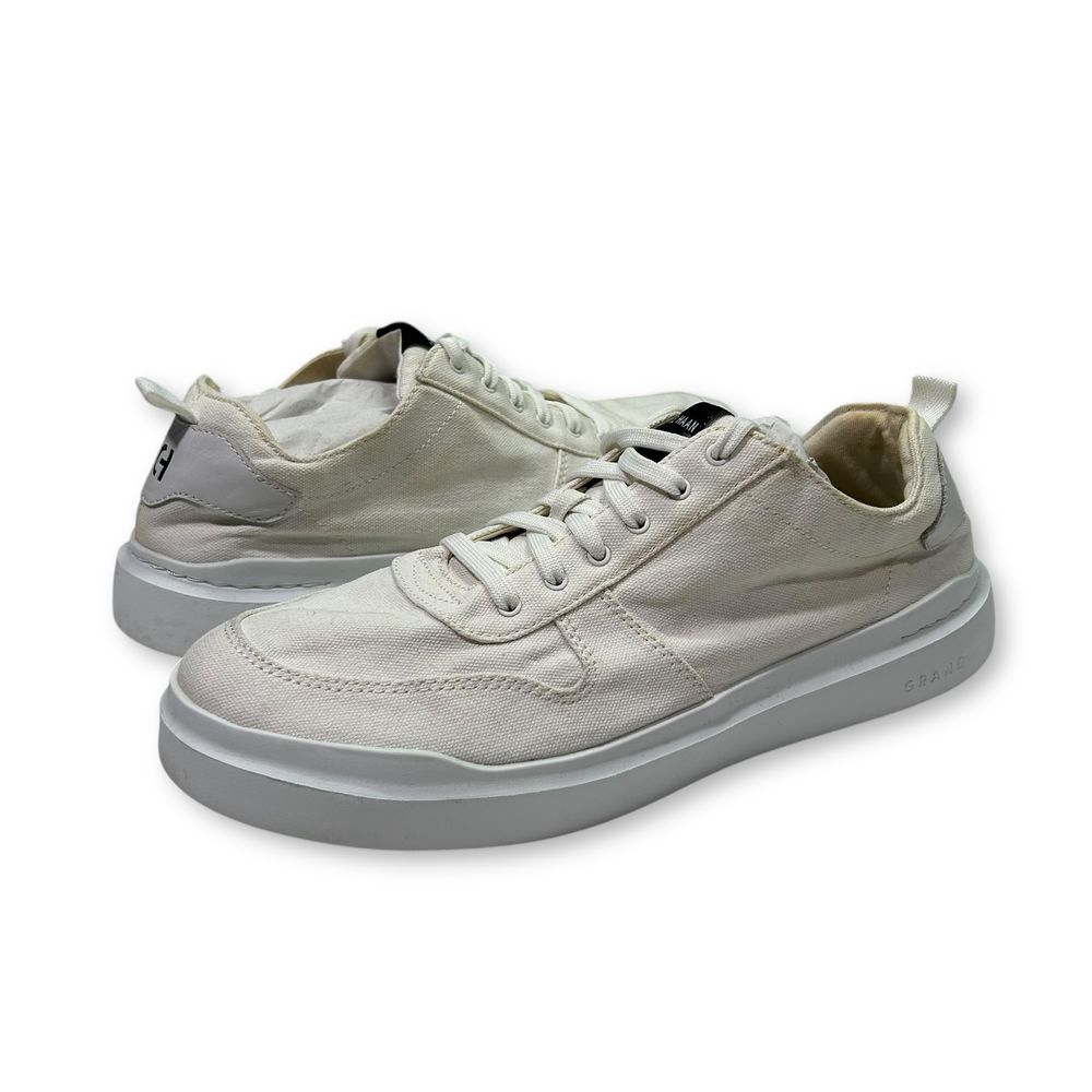 Cole Haan Canvas Low-Top Sneakers Minimalist White Athletic Shoes‎ Womens 10B